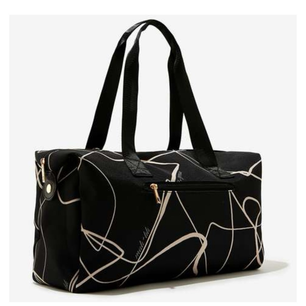 Mali + Lili Weekender Bag in Black Abstract